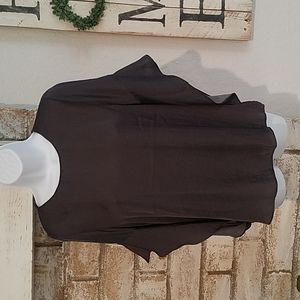 NWT Naked Zebra Flowy Dressy Blouse in Charcoal